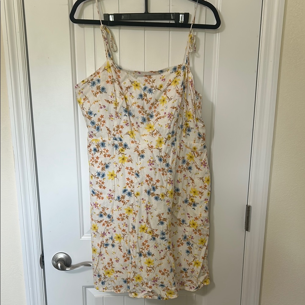 Old Navy Floral Dress - White, Yellow, Blue, Brown